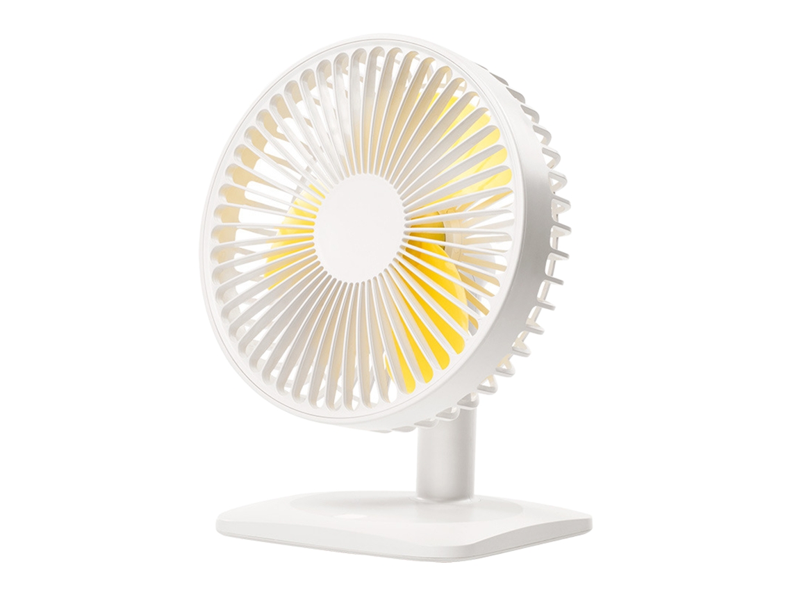 Ventilador de Mesa Usb Portátil Silencioso 3 Velocidades Pequeno Pessoal para Lar e Escritório Branco