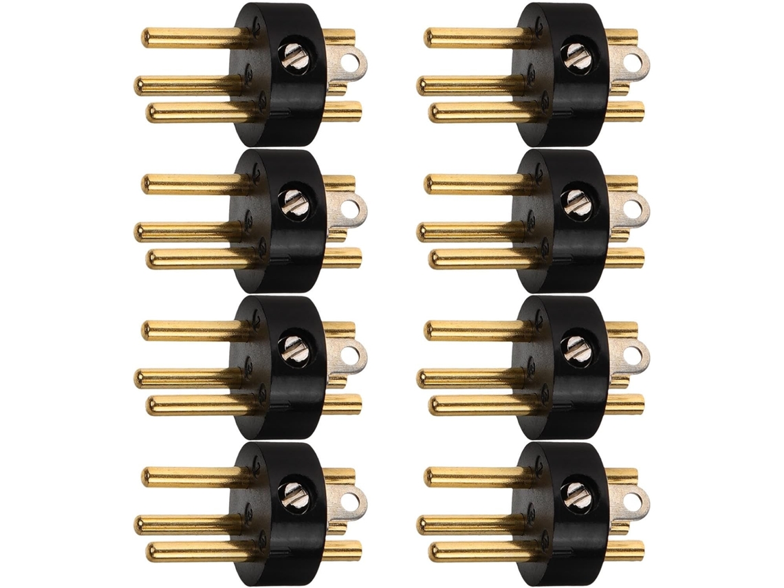 Conjunto De 8 Conectores Xlr De 3 Pinos Para Microfone E Cabo De Áudio.