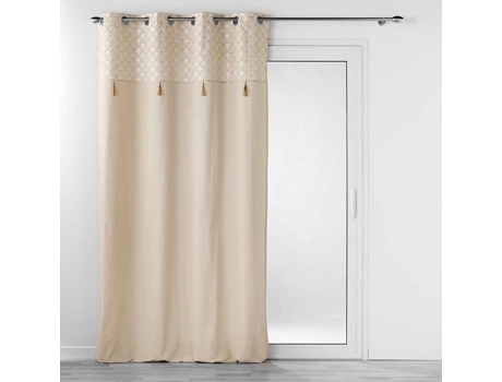 Cortina de Tela de Algodão 140 X 240 Cm Pompons Rafina Gold DOUCEUR D'INTERIEUR