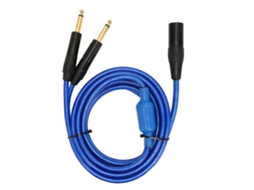 Cabo Xlr Macho para Dual 6.35mm Estéreo Divisor Y 1m para Mixer Amplificador Microfone