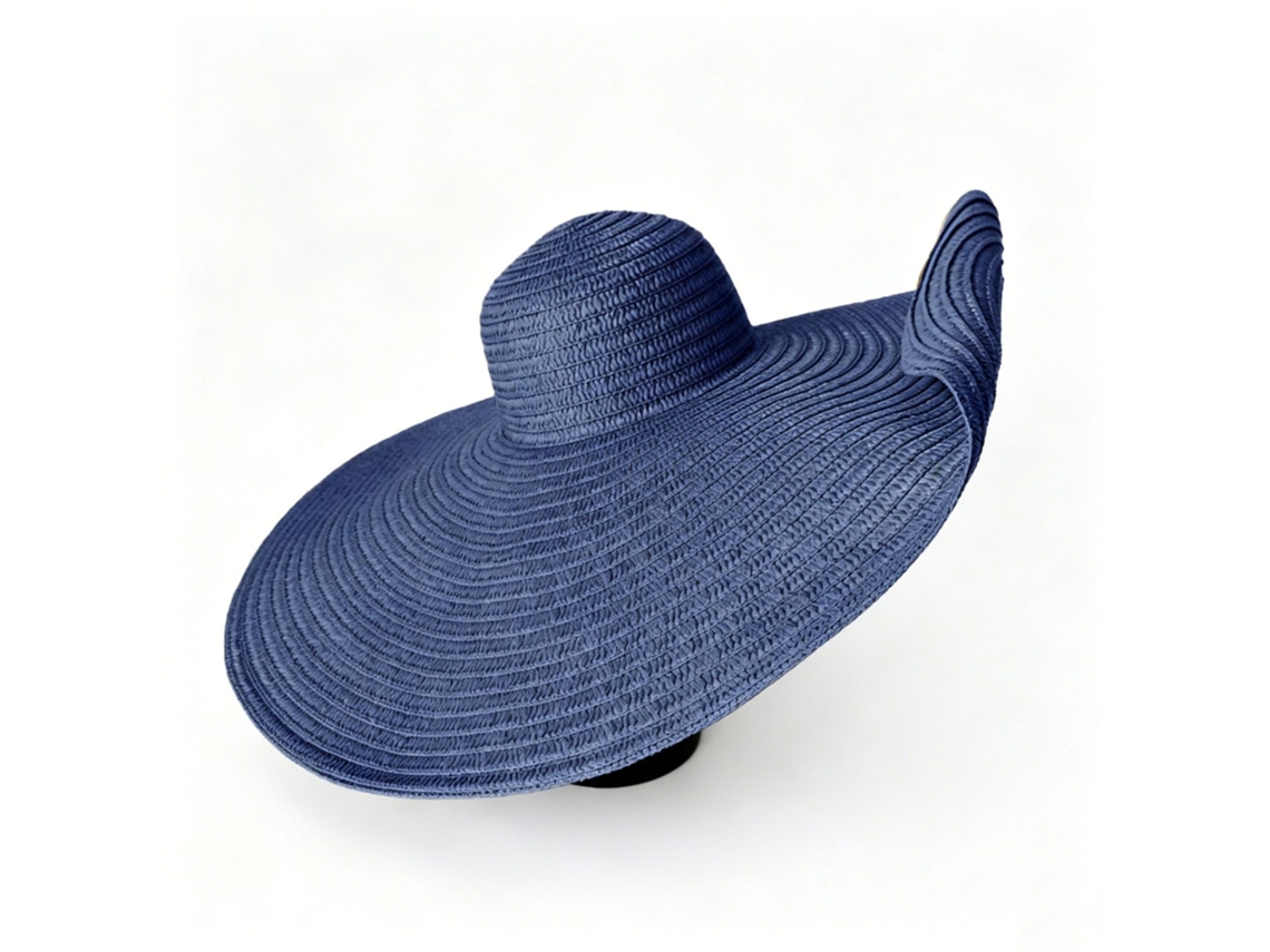 Chapéu De Praia Dobrável De Praia Com Aba Extra Grande, Largura Expandida De 70cm, Azul Marinho, Tamanho M (56-58cm)