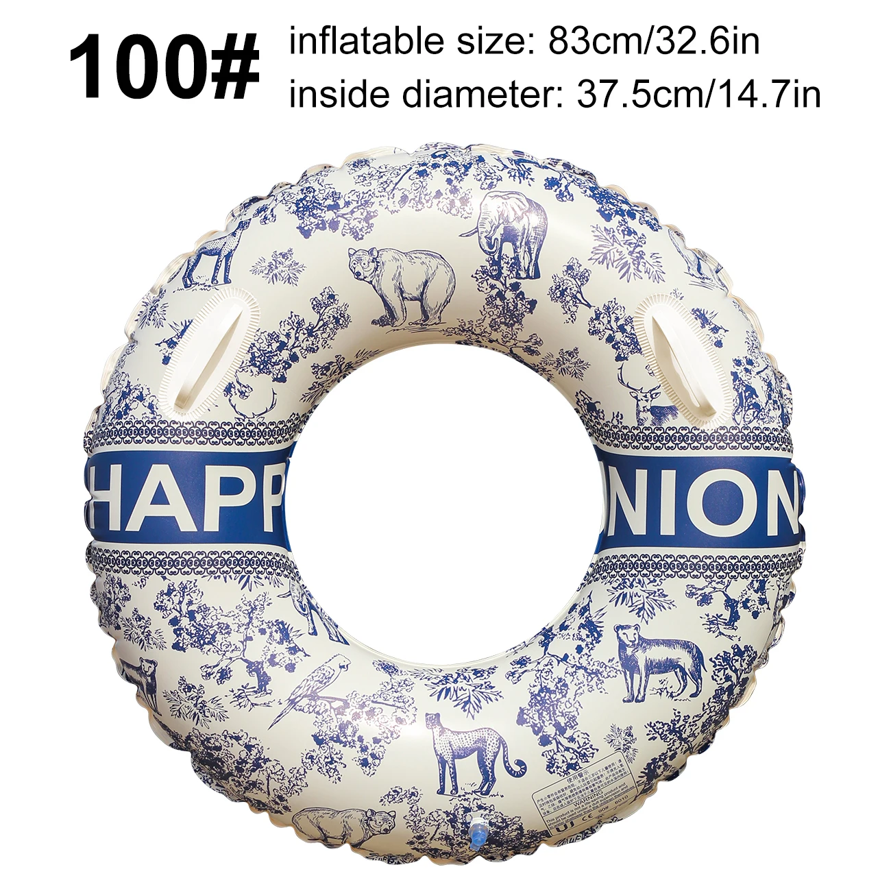 (azul 100) Boia Inflável Para Piscina Com Estampa De Pintura Chinesa A Tinta - Boia Portátil Reforçada.