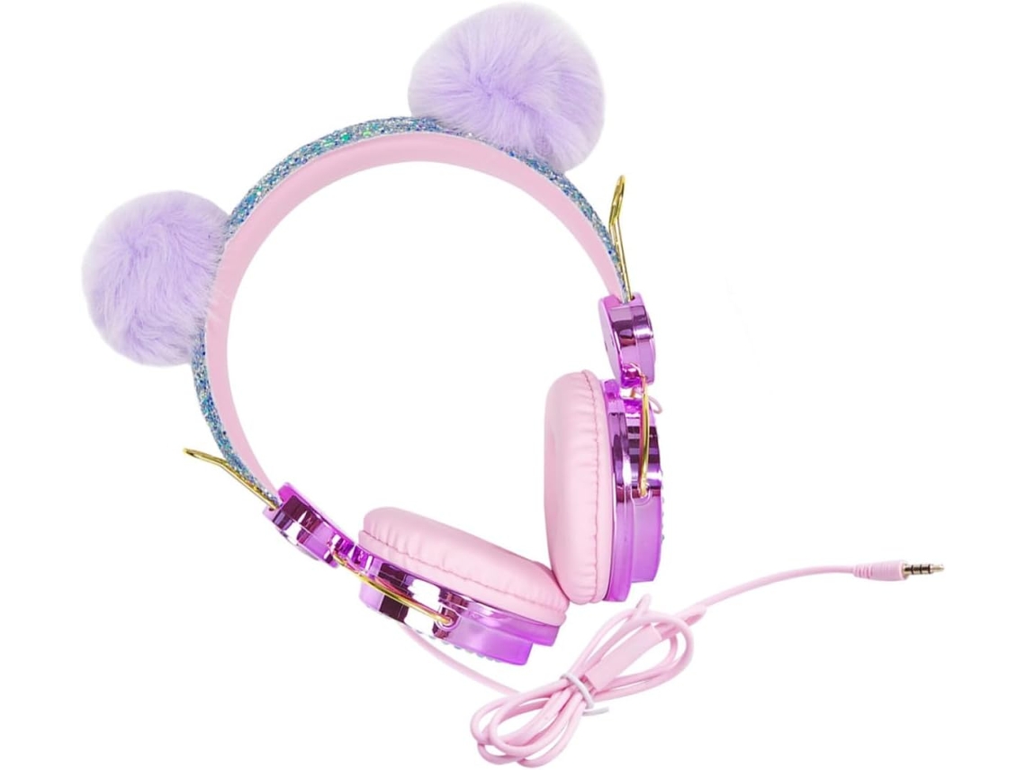 Fones De Ouvido Para Meninos E Meninas Com Microfone, Arco De Cabeça Ajustável, Abs Roxo.
