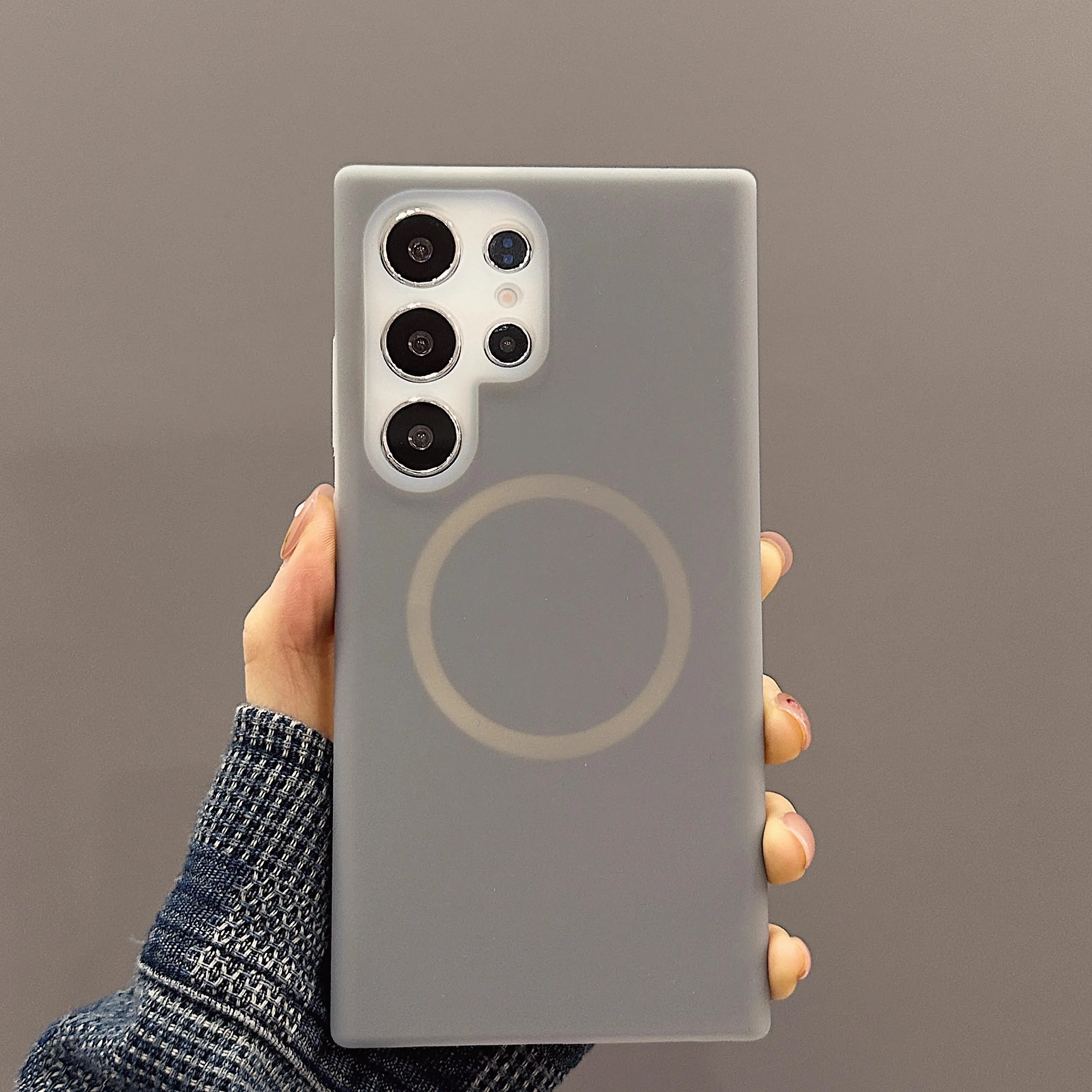 Capa Magnética Para Celular (galaxy S26 Ultra, Preta), Silicone Líquido, Carregamento Sem Fio, Capa Protetora Fosca.