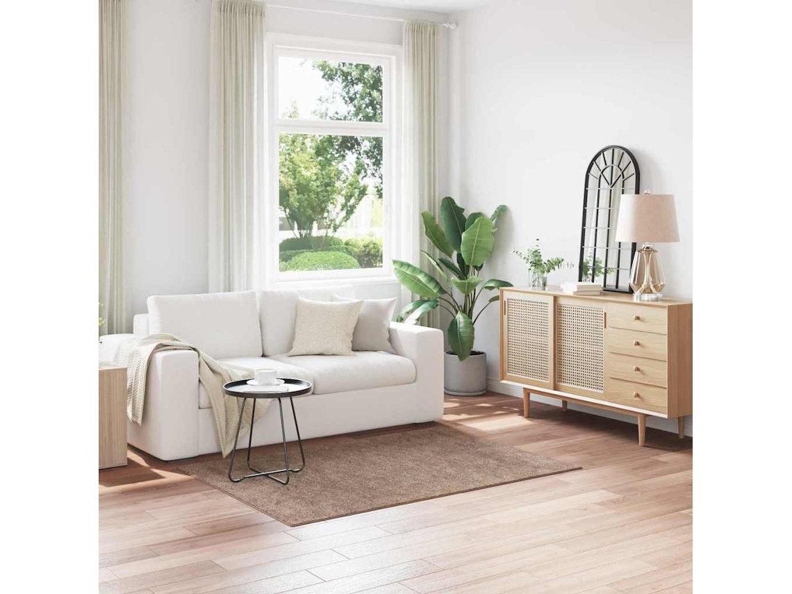 Vidaxl Tapete Shaggy Antiderrapante Castanho 120 X 170 Cm Pp