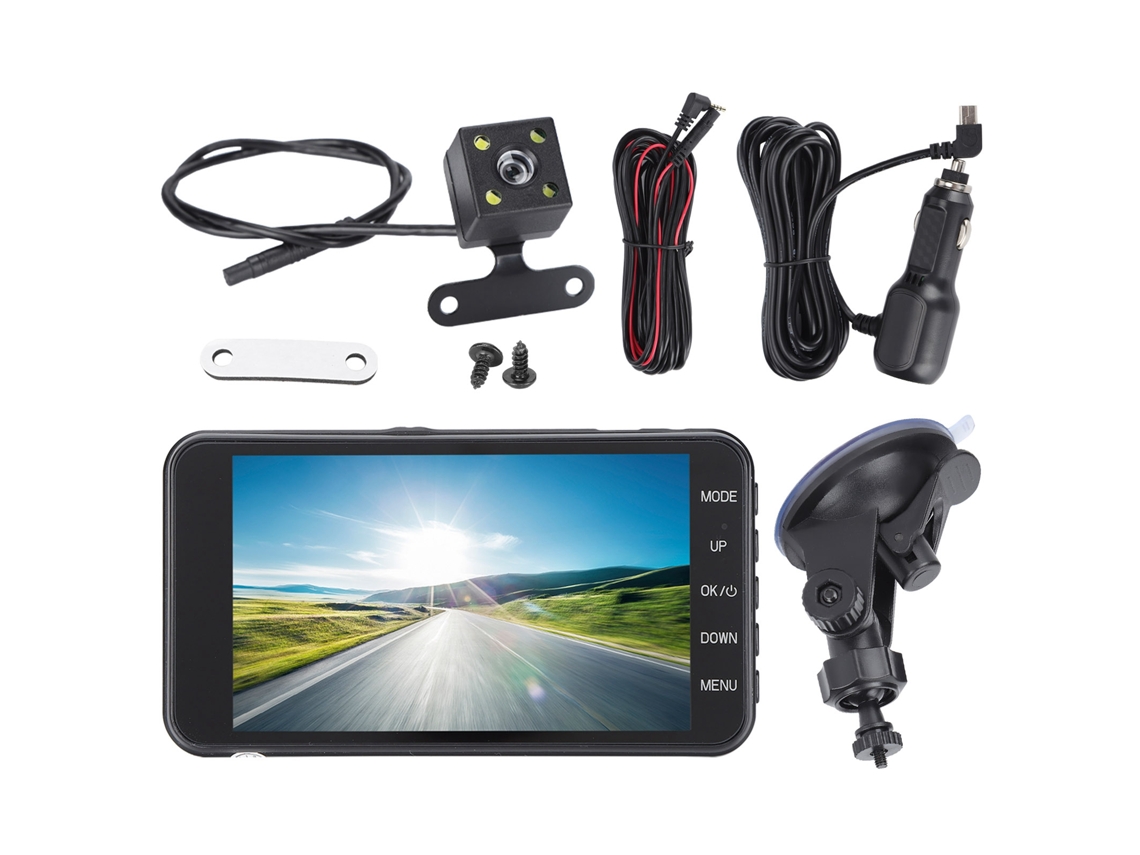 Grabadora automotiva Hd 1080p de dupla lente com visão noturna e câmeras dianteira e traseira | S/MARCA