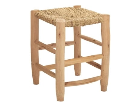 Banqueta Marroquina Madeira de Louro Natural 40 Cm