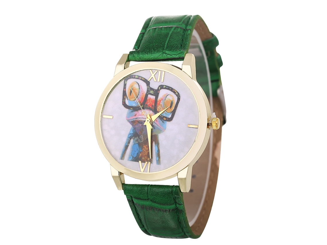 Relógio de quartzo unissex elegante e casual, ideal para presente de casais (verde)