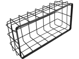 Cesto De Armazenamento Retangular De Metal Preto Para Montagem Na Parede, Ideal Para Organizar Cosméticos.