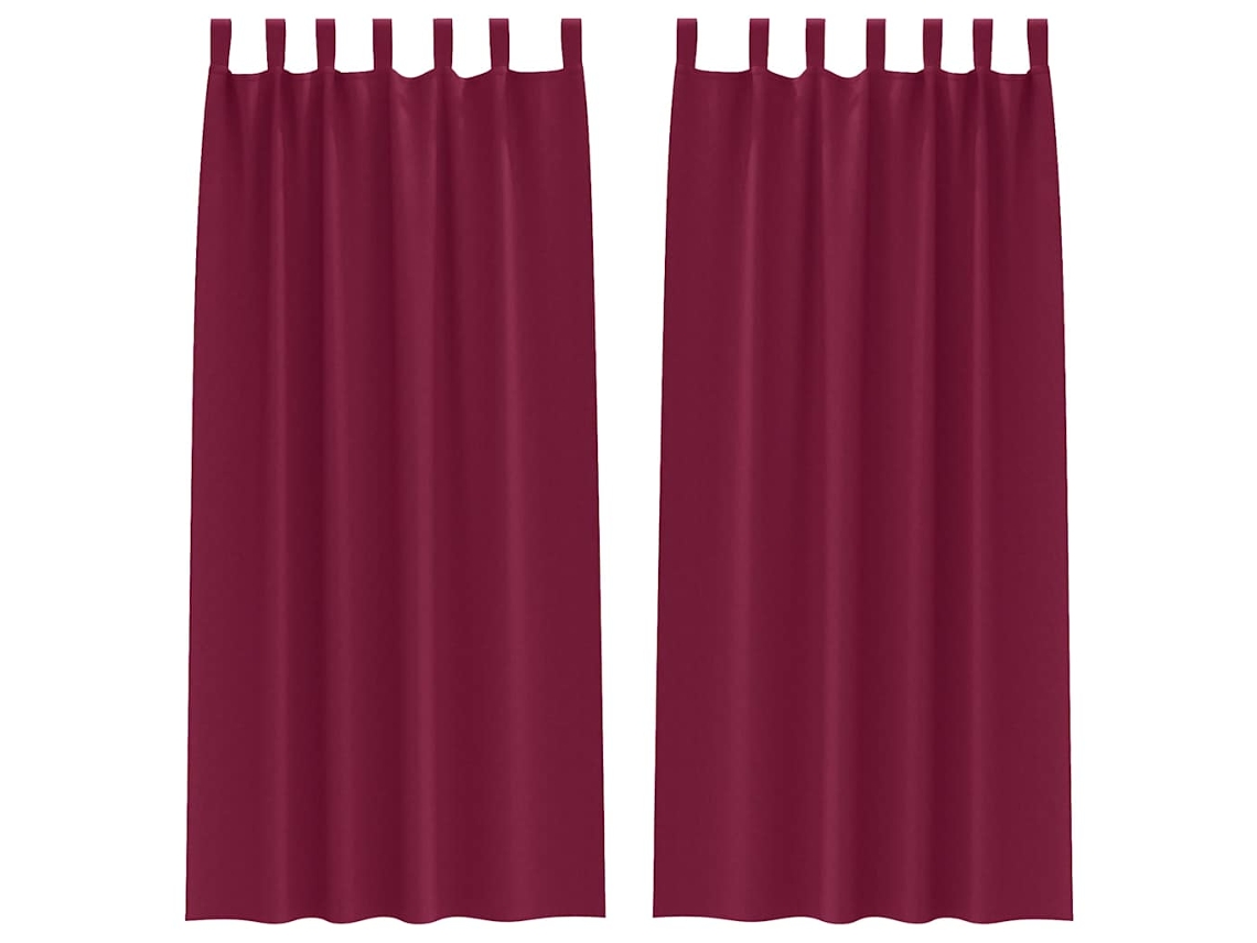 Maison Exclusive - Cortinas Blackout Com Argolas 2 Pcs Vinho Vermelho 260 X 140 Cm