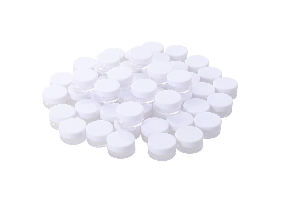 50 Potes Plásticos Pequenos Para Cosméticos