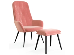 Relaxing Chair With Footstool, Relaxing Chair With Footstools Vidaxl Cor-de-rosa Veludo