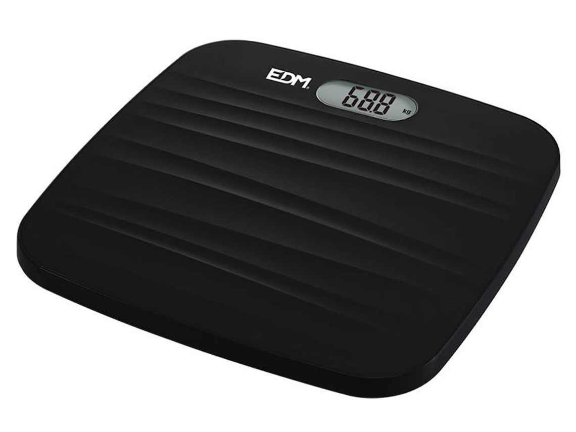 Balança para Casa de Banho Digital Base Rugosa Preta  EDM Max. 180Kg