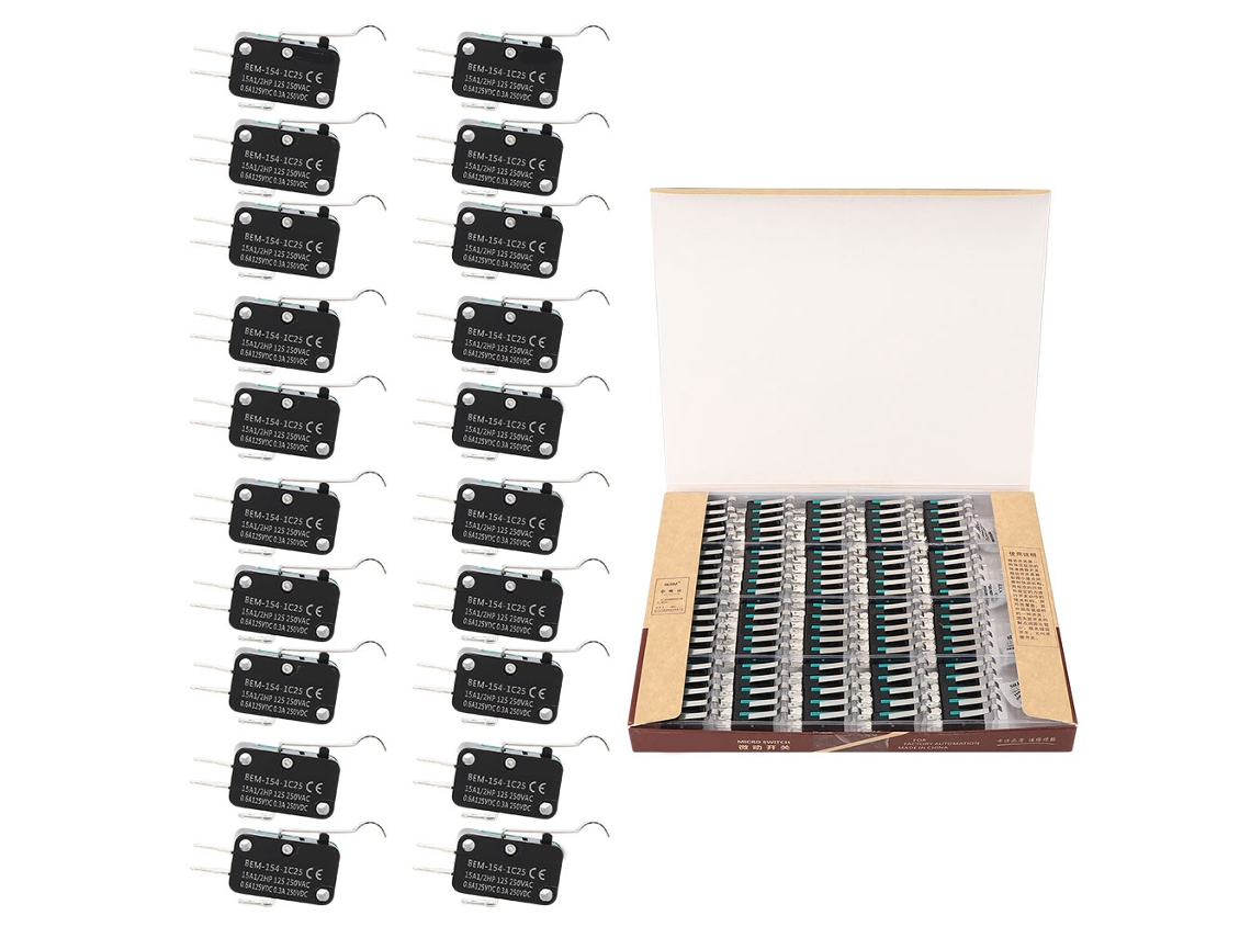 100 Peças de Interruptor Micro Bem 250vac 15a Auto reset 154 1c25 para Eletrodomésticos S/MARCA