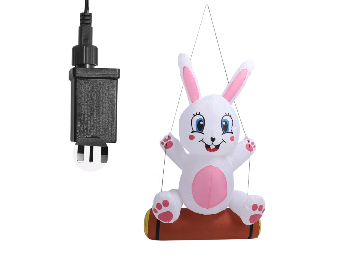 Decoração Inflável de Coelho de Páscoa com LED 1,2m IP44 com S/MARCA