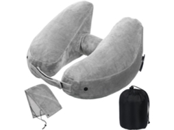 Travesseiro De Viagem Inflável Em Formato De U Com Capuz, Suporte Portátil Para O Pescoço Para Viagens De Avião E Carro.