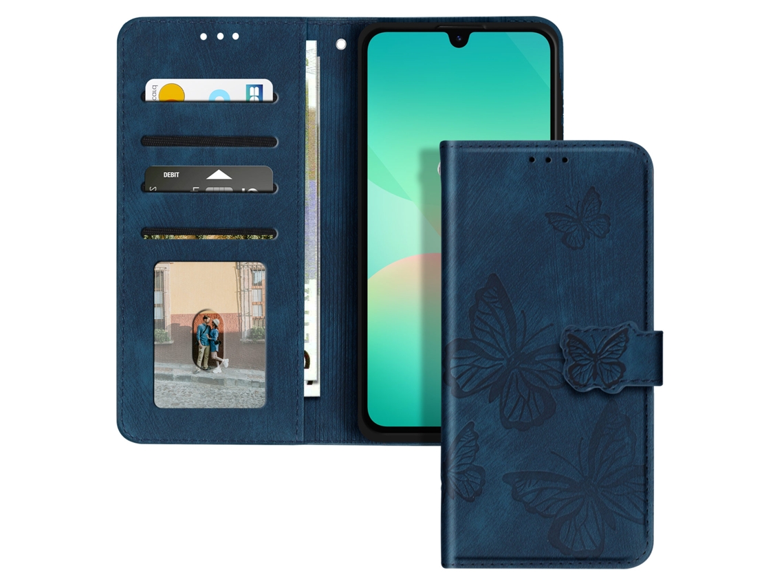 Capa Tipo Borboleta Vídeo Para Samsung Galaxy A26 Avizar Pele Azul