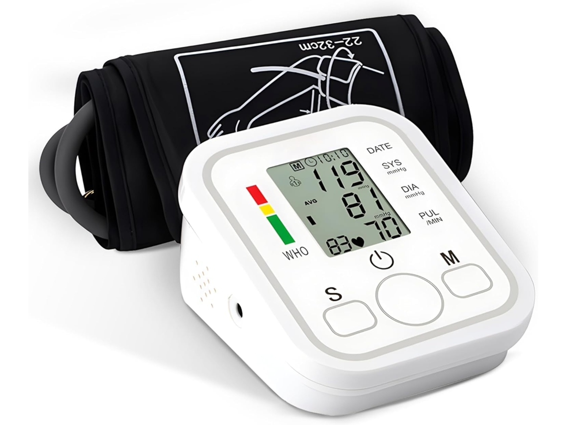 Tensiômetro De Braço, Monitor Digital Automático Pressão Arterial Para Uso Doméstico Com Ajuste Do Manguito 22-3 2cm, Detector Eletrônico Fr