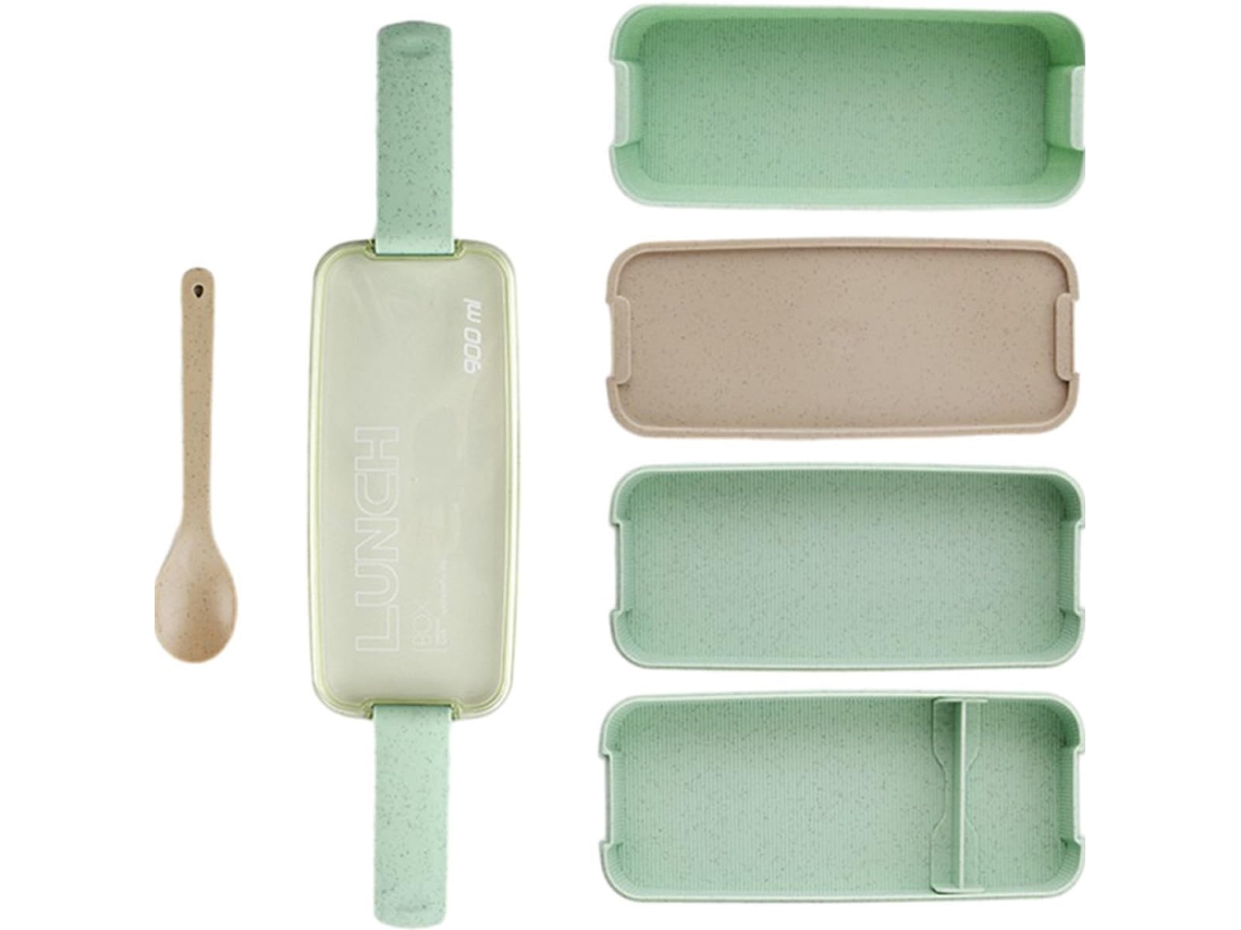 Marmita Bento Para Adultos Com Compartimentos E Tampa Hermética, Capacidade De 900ml, Ideal Para Levar O Trabalho Ou