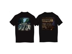 T-Shirt ROCK OFF The Beatles - Abbey Road (Back Print) Preto (Tamanho: S)