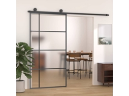 Vidaxl Porta Deslizante Vidro Esg Fosco E Alumínio 102,5x205 Cm Preto