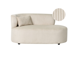 Chaise Longue À Esquerda BELIANI Vanvey de Bombazine Creme Claro 147x78x73