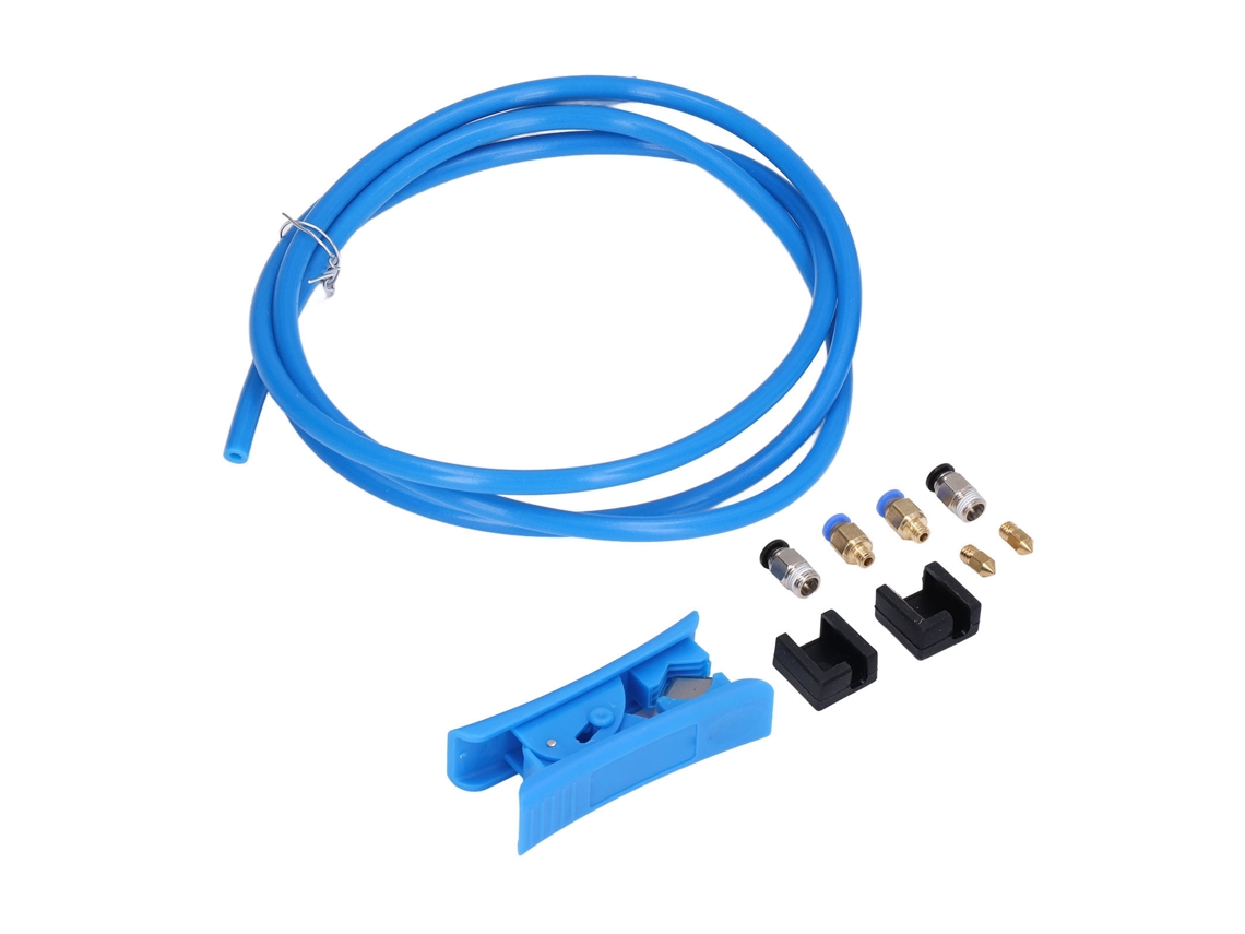 Kit com tubo de PTFE para impressora 3D, 2 mm de diâmetro interno e 4 mm de diâmetro externo, com cortador, compatível com Ender 3.