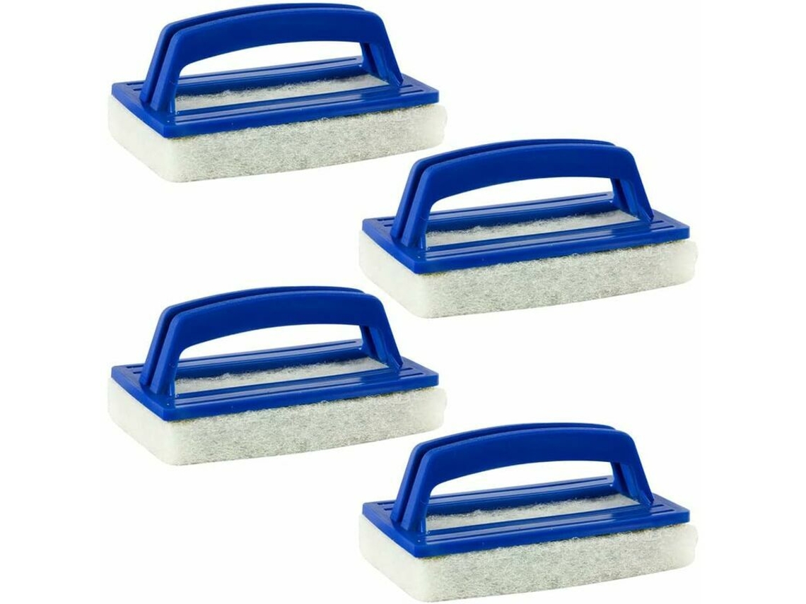 4 Unidades de Escova de Esponja AQUAFORGE para Piscina Azul Plástico para Paredes Fundo Degraus e Azulejos