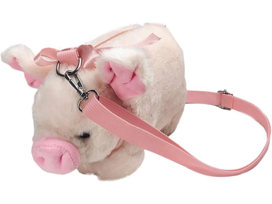 Mochila Escolar De Ombro Com Estampa De Porco De Pelúcia Rosa, Leve E Com Grande Capacidade Para Guardar Pertences.