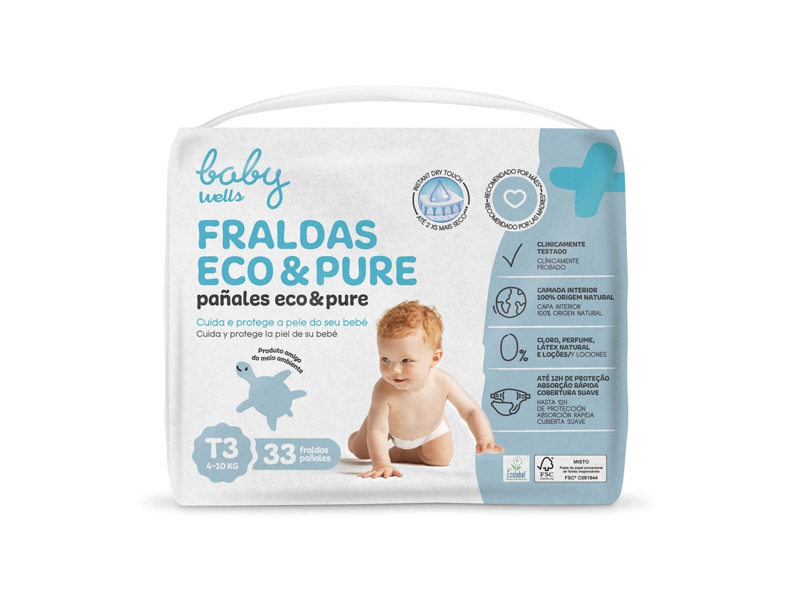 Fraldas Eco & Pure T3 BABY WELLS