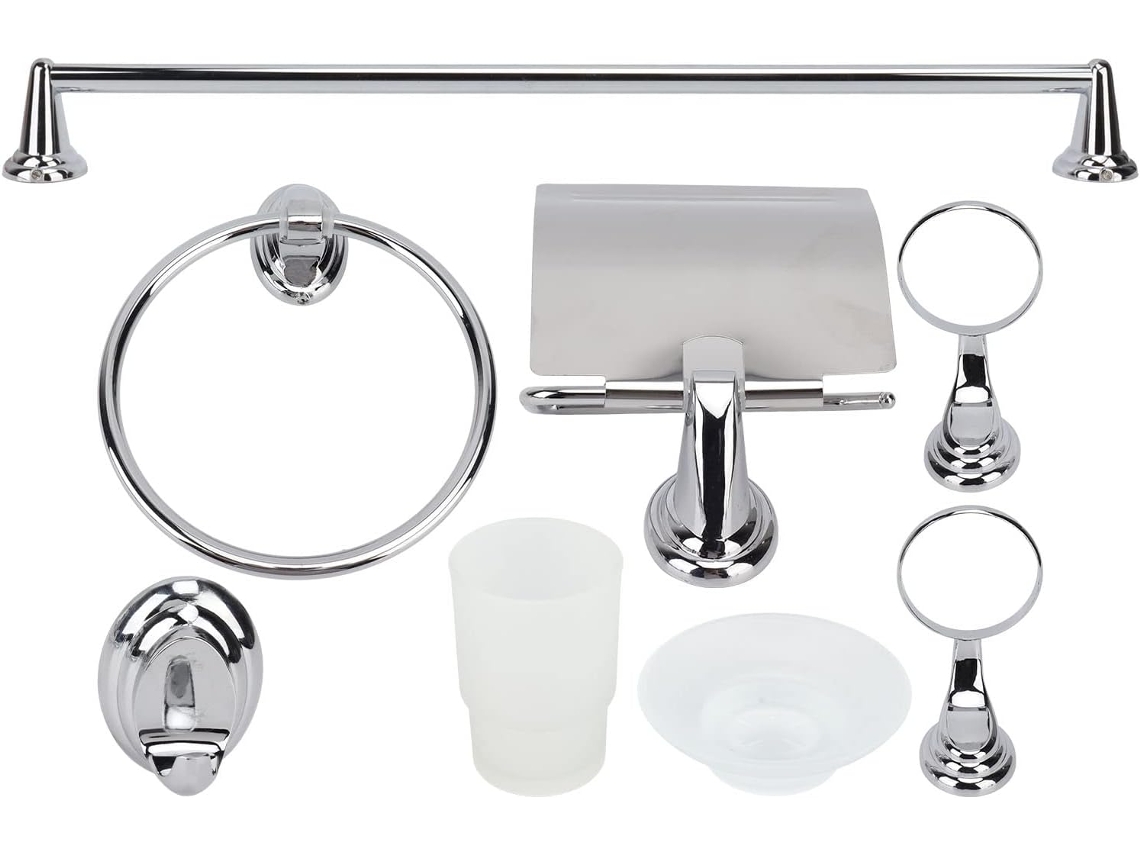 Kit De Acessórios De Banheiro Premium Cryfokt Em Aço Inoxidável, Incluindo Porta-toalhas, Suporte Para Vaso Sanitário E