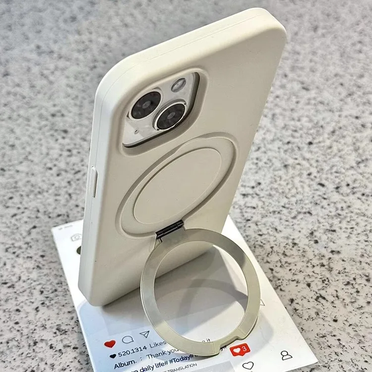 (iphone 14 Branco) Anel De Suporte Magnético Em Silicone Líquido
