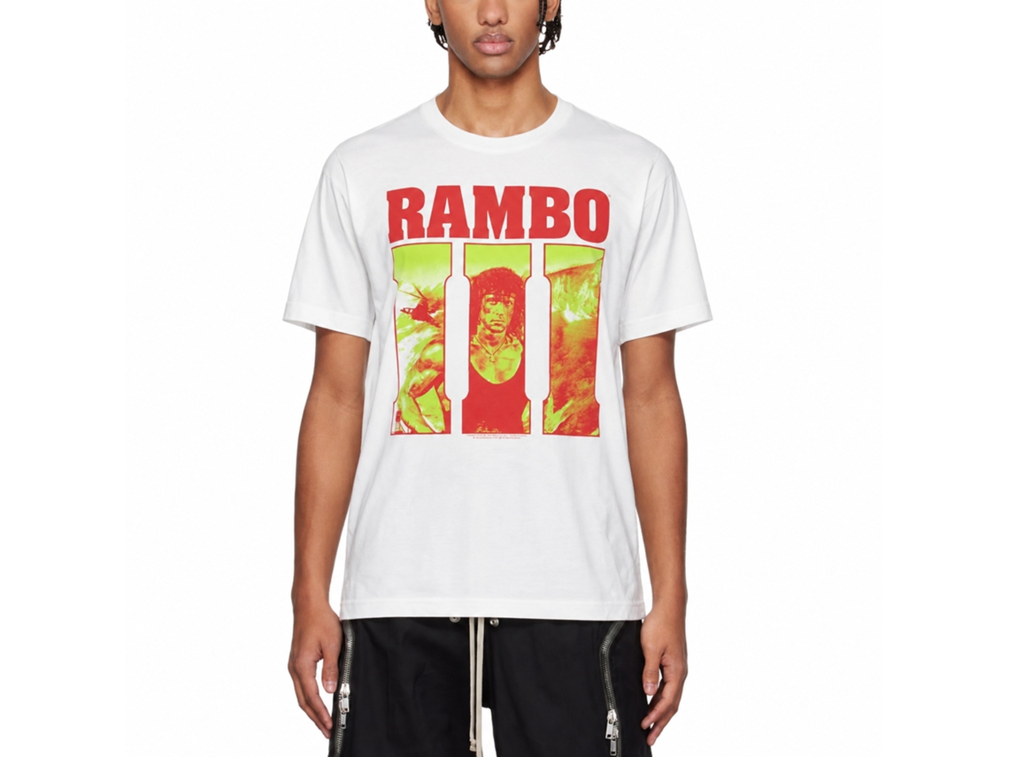 Rockinstone Rambo Neon 3 White T-shirt Size:xxxl