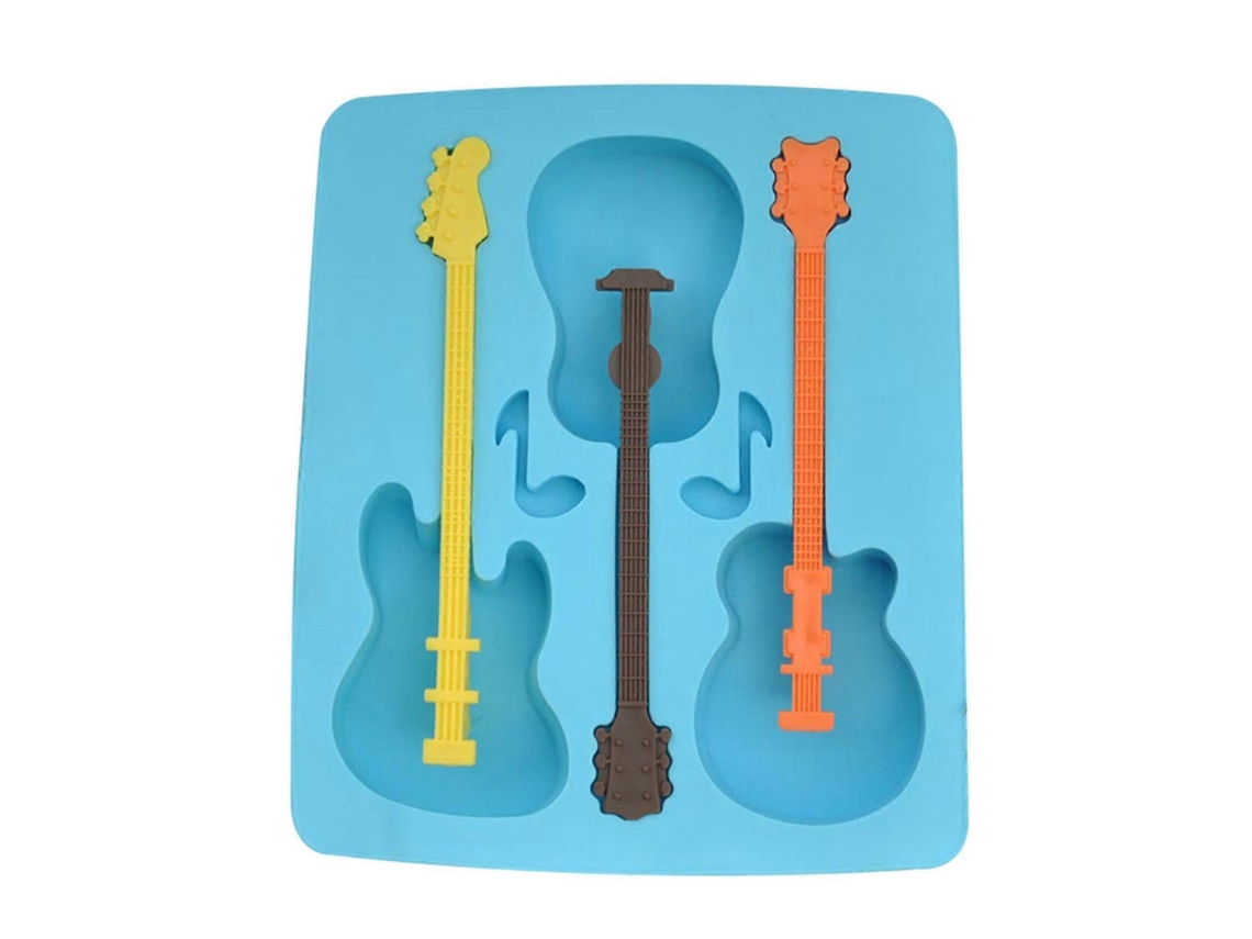 Formas De Picolé Em Formato De Guitarra Com 3 Cavidades, Formas De Silicone Em Formato De Foguete Com 6 Cavidades Para Fazer Picolés Caseiros, Reutili