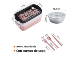 (rosa) Lancheira Em Aço Inoxidável 304, Design De Dupla Camada, Própria Para Micro-ondas, Ecológica.