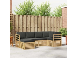 Vidaxl Conjunto De Sofás Para Exterior 6 Unid. Branco E Antracite