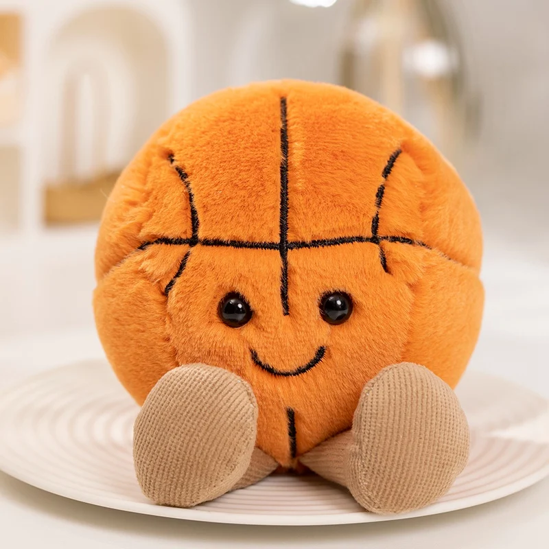 Brinquedo de Pelúcia Fofo e Macio, Adorável Almofada em Formato de Bola MDUG (bola de Basquete 10cm)