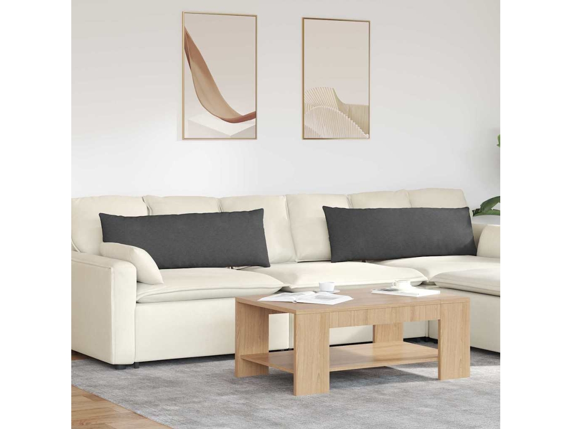 Vidaxl Travesseiros De Sofá 2 Pcs Cinza Escuro 120 X 40 Cm