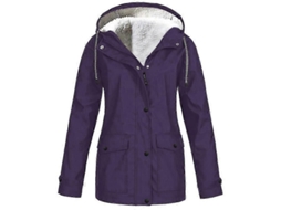 Chaquetas De Mulher Outono Inverno Fleece Impermeáveis Transpiráveis Para Montanha Com Capuz M Púrpura