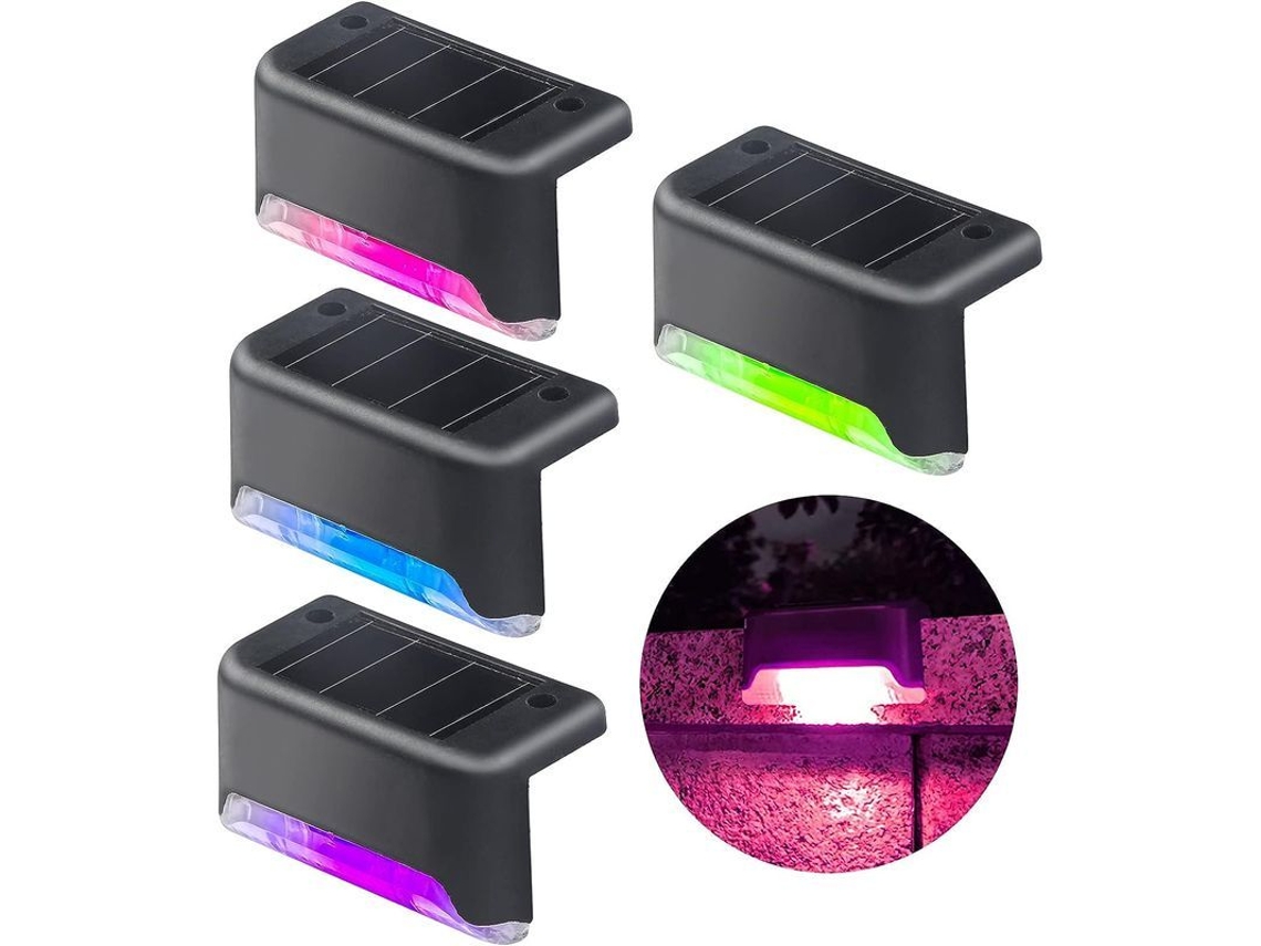 Luzes de Cerca Solar NOVA LINE 4 unidades sensor de cor, decoração de piscina, etapas, jardim