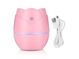 Difusor Umidificador De Mesa Fofo Rosa Com Umidade E Spray De Água