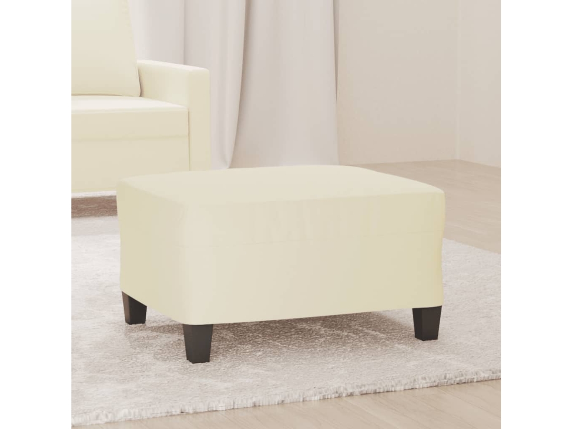 Vidaxl Apoio De Pés 70x55x41 Cm Couro Artificial Cor Creme