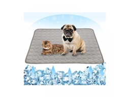 Tapete Refrescante, em Seda Gelada, para Pets, Lavável, 71x56 Cm, Cinza AQUAFORGE