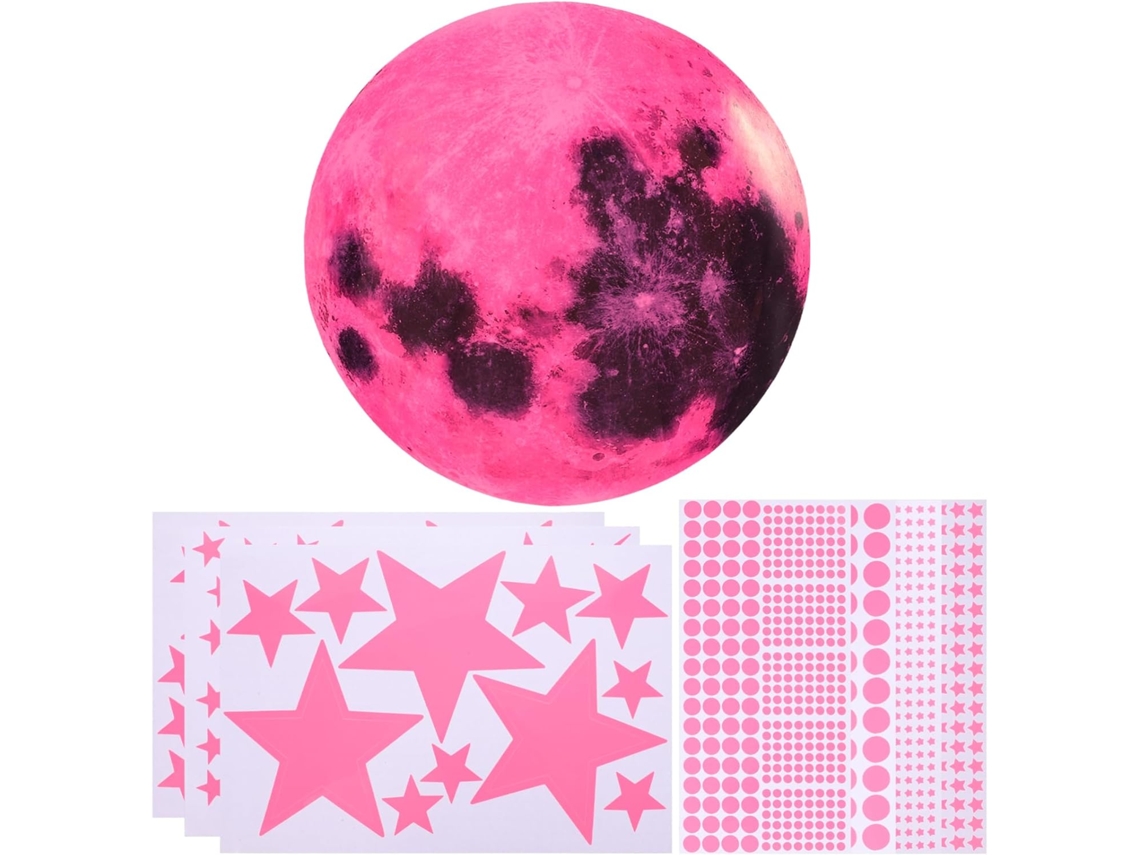 Adesivo Luminoso De Estrela E Lua Para Decoração De Teto De Quarto