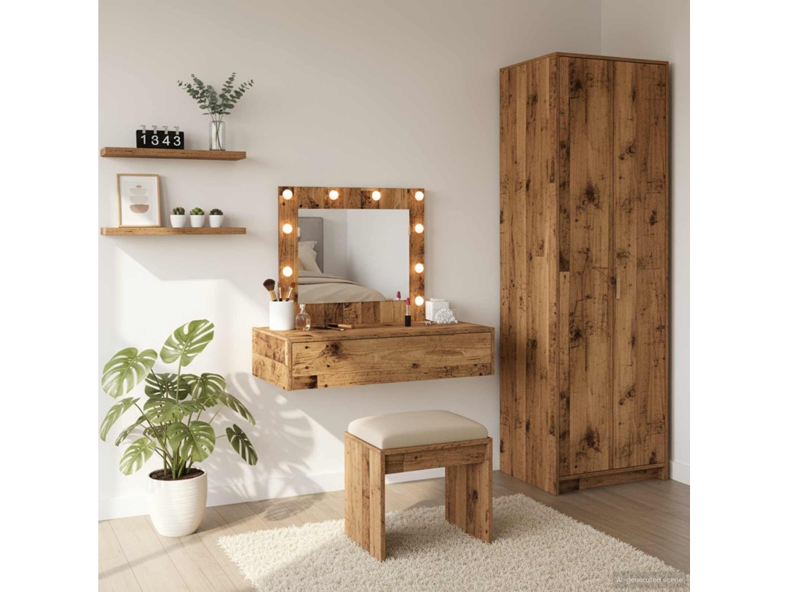 Vidaxl Mesa De Vestir Castanho 83 X 40 X 70 Cm Derivados De Madeira