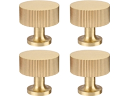 Conjunto De 4 Puxadores Latão Maciço Para Armários, Gavetas E Cômodas, Na Cor Dourada, Estilo Moderno 25mm X, Com