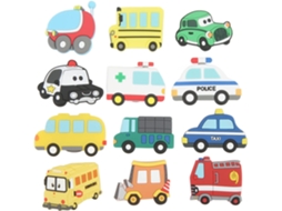 Ímãs De Geladeira Silicone Macio 3d Para Carro 12 Modelos Educativos Crianças