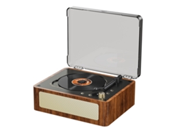 Tocador De Cd De Madeira Vintage Portátil Bt Com Alto-falantes Hi-fi Recarregável Desktop Com Controle Remoto