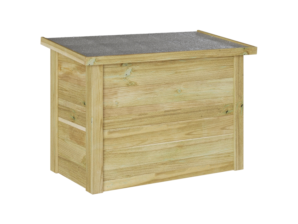 Conjunto 1 Caixa De Armazenamento Vidaxl Castanho Madeira De Pinho Impregnada (80 X 44,5 X 57,5 Cm)