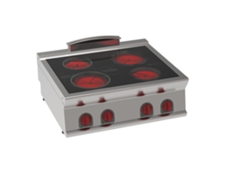 Fogão De Vidro Cerâmico 4 Zonas Quentes 800x700x280 Mm 8600 W 400/3v 35610617 Eurast